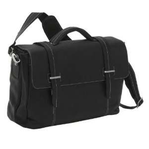   Leather Laptop Briefcase with Removable Sleeve   Black Electronics