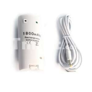    1800mAh Rechargeable Battery Pack for Wii White Video Games