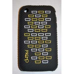 KingCase iPhone 3G & 3GS Silicone Skin Case (Black with Yellow & White 