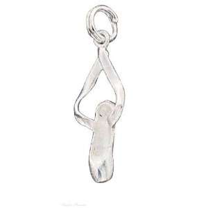  Sterling Silver 3D Ballerina Pointe Shoe Charm Jewelry