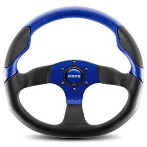  Momo CMD35BK0BU Commando Blue 350 mm Leather Steering Wheel 