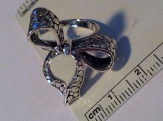 size 9 Sterling Silver XLarge Fancy Bow Ring  