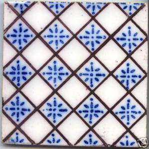PAS CALAIS Desvres antique tile ca. 1890 in quantity  