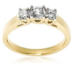   Stone Diamond Ring (3/4 cttw, H Color, SI2 Clarity), Size 7: Jewelry