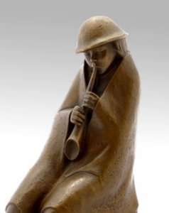 Modern Art Bronze The Flute Player sign Ernst Barlach  