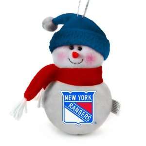  New York Rangers Plush Snowman Ornament (Set of 3) Sports 