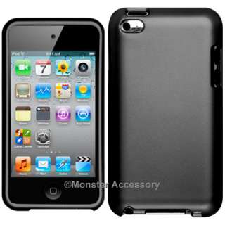 Black Rubberized Hard Case Cover Apple ipod Touch 4 4G  