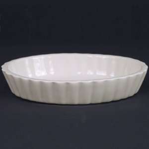 American White Fluted Creme Brulee Dishes   6 Long x 4 3/8 Wide x 1 