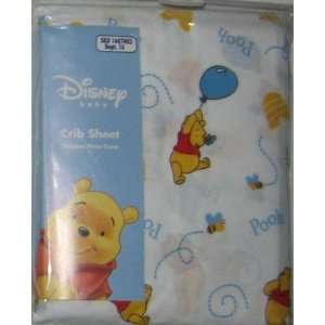  Disney Winnie the Pooh Fitted Crib Sheet Blue Balloons 