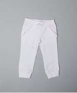 Gucci BABY white cotton ruffle pocket bow pants style# 318125801