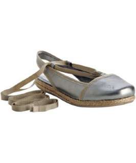 Prada steel leather ankle wrap espadrilles  BLUEFLY up to 70% off 