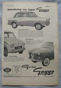 1958 Goggomobil Royal, Regent & Mayfair Original advert  