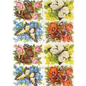   Butterflies Victorian Die Cut Scrap Collage Sheet 