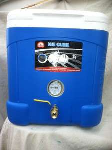 FIFTEEN GALLON COOLER MASH TUN WITH SPARGE, THERMOMETER AND VALVE 