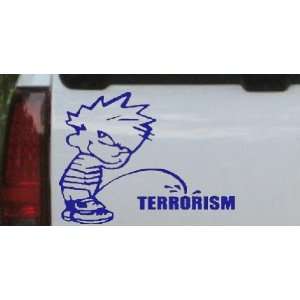 Pee on Terrorism Military Car Window Wall Laptop Decal Sticker    Blue 