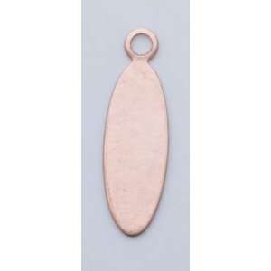  Copper Oval with Ring, 24 Gauge, 7/8 By 1/4 Inch, Pack Of 