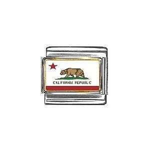  California State Flag Italian Charm Bracelet Link: Jewelry