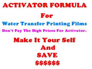 Water Transfer Printing Chemical Activator FORMULA  