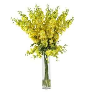   Natural Yellow Delphinium Silk Flower Arrangement