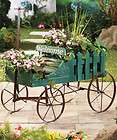   Wagon ROLLING country cart Flower plant pot stand Planter wheels yard