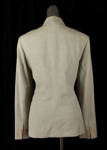 womens taupe BLOOMINGDALES & TAHARI 2pc pant suit wool mohair career 