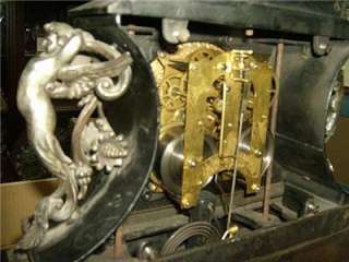 Antique ANSONIA cast iron clock ROSALIND . Working .Gold metal dial 