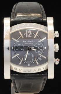 Bvlgari Assioma Chronograph Chrono Stainless Steel Swiss Leather 48mm 