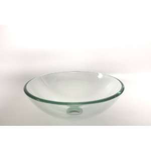  16 1/2 Round Clear Glass Bathroom Vessel Sink: Home 