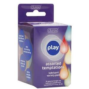 Durex Play Assorted Temptations Lubricants Cherry Pina Colada 10 ct 