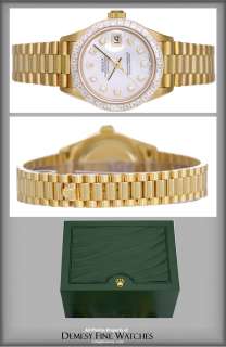 Rolex Ladies President 18k Gold Watch with Factory Baguette Diamond 
