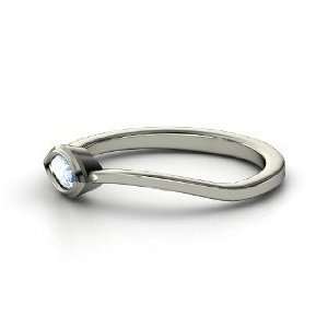    Stackable Leaf Ring, Marquise Aquamarine Platinum Ring Jewelry