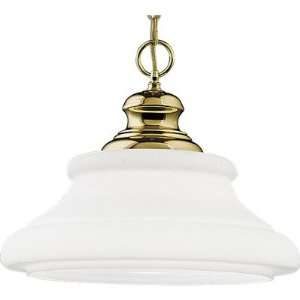   Polished Brass and White Glass 150W Pendant: Home Improvement
