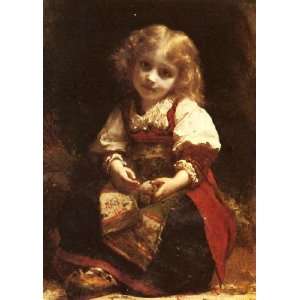   name: A Little Girl Holding A Bird, by Piot Etienne Adolphe Home