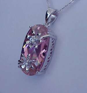   Signity CZ Checkerboard cut Pendant Flower accented NECKLACE  