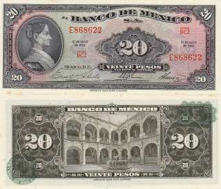 Mexico $ 20 Pesos Corregidora May 10, 1967 UNC E868622.  