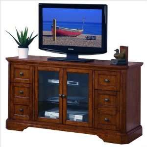  Carmel 55 Solid Wood TV Stand in Medium Cherry: Home 