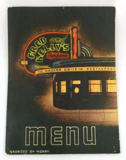 Vintage Fred & Kellys Barbecue Diner Menu Saltlake City GREAT  