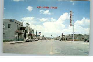 VAN HORN TX Street Scene Texaco Gas Station Old PC  