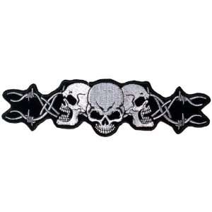  Barbed Wire Skull Trio Patch Automotive