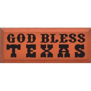 God Bless Texas Wooden Sign:  Home & Kitchen