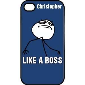  Chris Like A Boss Iphone Custom iPhone 4 & 4s Case Black 