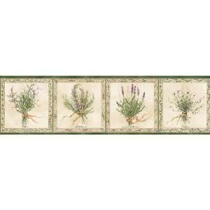  Sage Rosemary Bouquets Wallpaper Border: Home & Kitchen