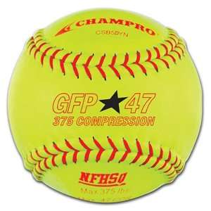  Champro 12 Game Fast Pitch Softballs NFHS OPTIC YELLOW/RED 