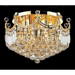 Royal Throne Design 9 Light 20 Gold or Chrome Ceiling Flush Mount 