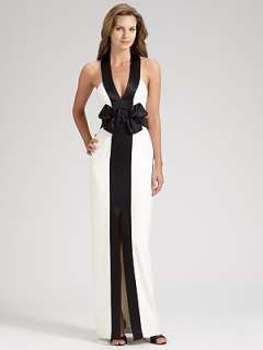 Notte by Marchesa   Bow Trimmed Silk Gown   Saks 