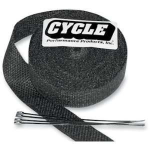 Cycle Performance Exhaust Pipe Wrap   Black With Ties   2 