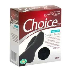  ChoiceDM Comfort Socks, Large, Black 1 pair Health 