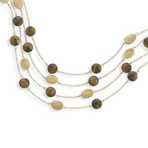  Multistrand Tigers Eye Fashion Necklace: Jewelry