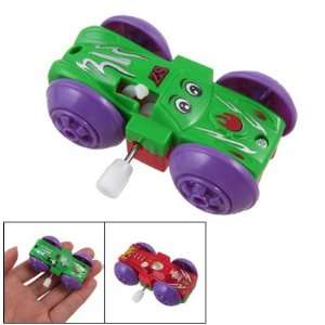  : Como Purple Wheel Green Red Clockwork Turn Over Mini Car Toy: Baby