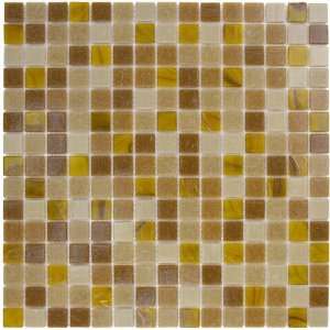  Khaki Bubble Gold Copper Glass Tile Blend 3/4 x 3/4 